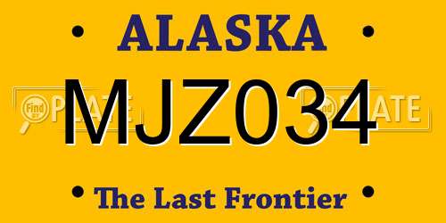 MJZ034 Alaska License Plate