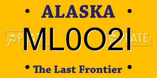 ML0O2I Alaska License Plate