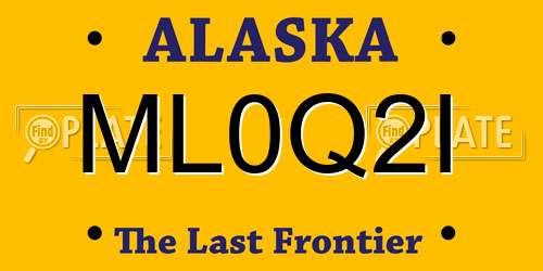 ML0Q2I Alaska License Plate