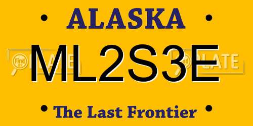 ML2S3E Alaska License Plate