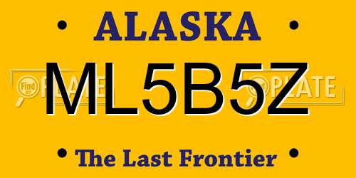 ML5B5Z Alaska License Plate