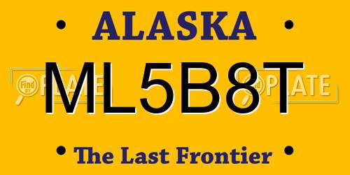 ML5B8T Alaska License Plate