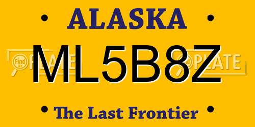 ML5B8Z Alaska License Plate