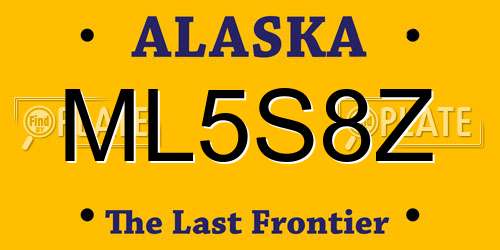 ML5S8Z Alaska License Plate