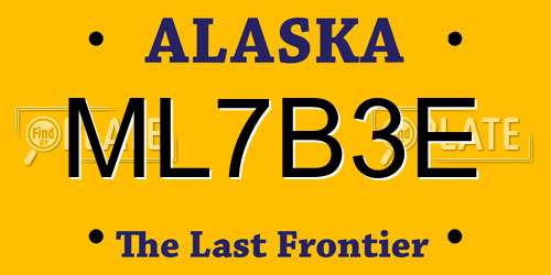 ML7B3E Alaska License Plate