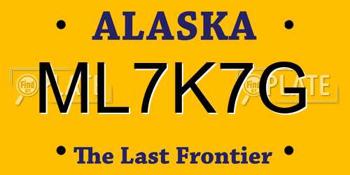 ML7K7G Alaska License Plate