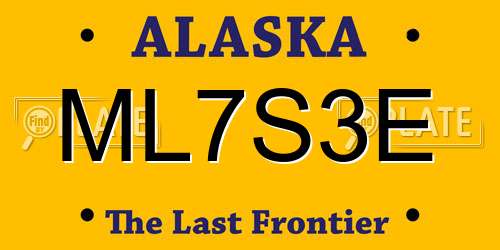 ML7S3E Alaska License Plate