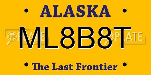 ML8B8T Alaska License Plate
