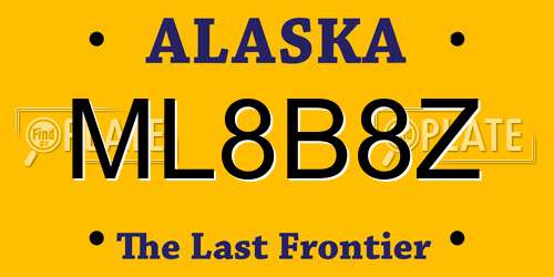 ML8B8Z Alaska License Plate