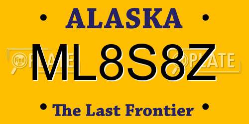 ML8S8Z Alaska License Plate
