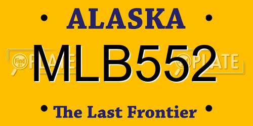 MLB552 Alaska License Plate