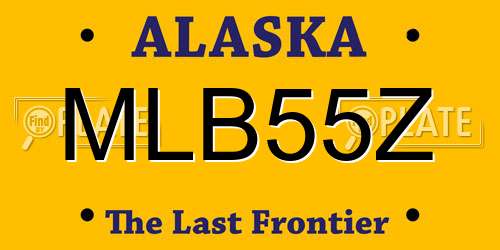 MLB55Z Alaska License Plate