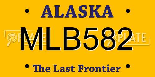 MLB582 Alaska License Plate