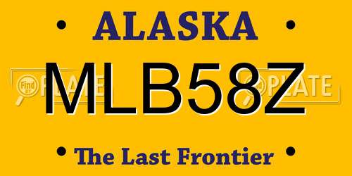 MLB58Z Alaska License Plate