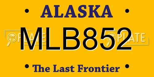 MLB852 Alaska License Plate