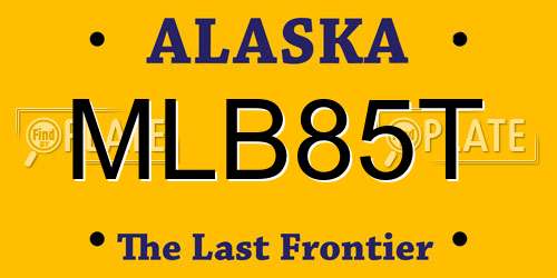 MLB85T Alaska License Plate
