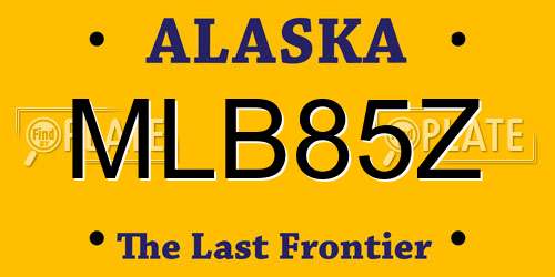MLB85Z Alaska License Plate