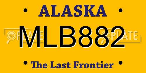 MLB882 Alaska License Plate