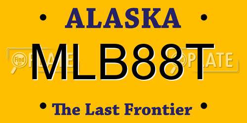 MLB88T Alaska License Plate