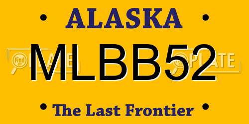 MLBB52 Alaska License Plate