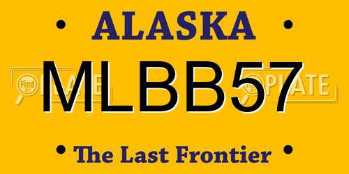 MLBB57 Alaska License Plate
