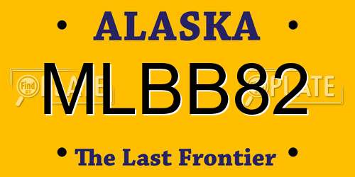 MLBB82 Alaska License Plate
