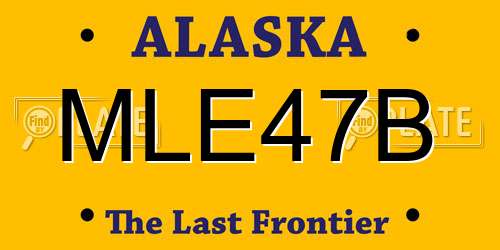 MLE47B Alaska License Plate