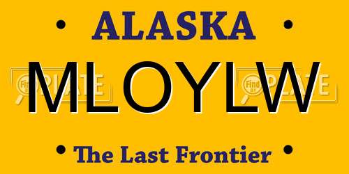 MLOYLW Alaska License Plate