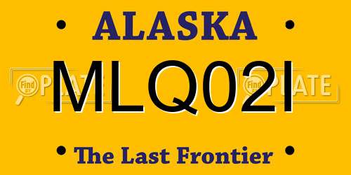 MLQ02I Alaska License Plate