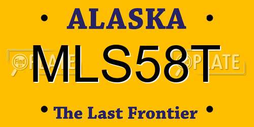 MLS58T Alaska License Plate