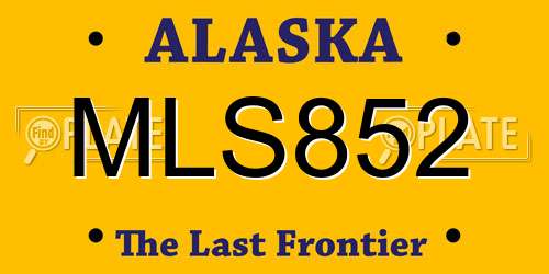 MLS852 Alaska License Plate