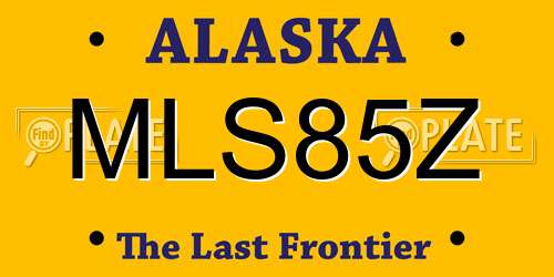 MLS85Z Alaska License Plate
