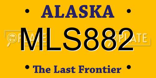 MLS882 Alaska License Plate