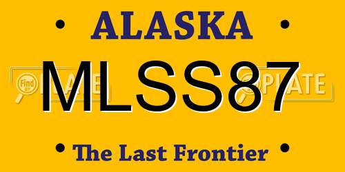 MLSS87 Alaska License Plate