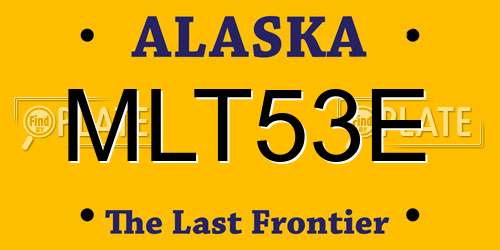 MLT53E Alaska License Plate