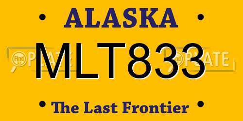 MLT833 Alaska License Plate