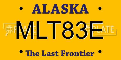 MLT83E Alaska License Plate
