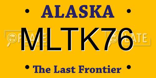 MLTK76 Alaska License Plate