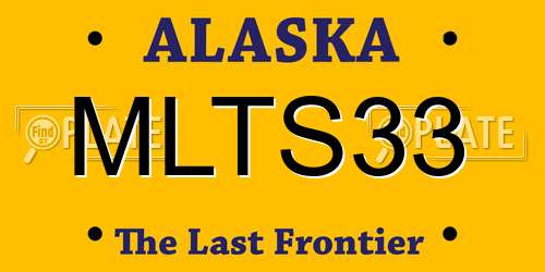 MLTS33 Alaska License Plate