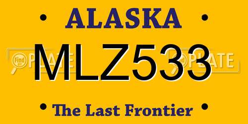MLZ533 Alaska License Plate