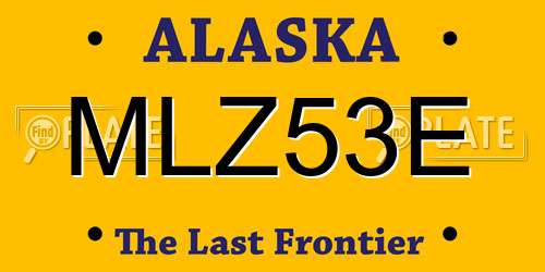 MLZ53E Alaska License Plate