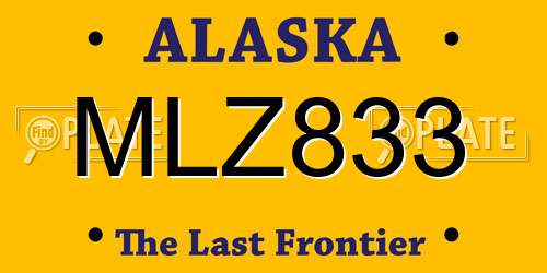 MLZ833 Alaska License Plate
