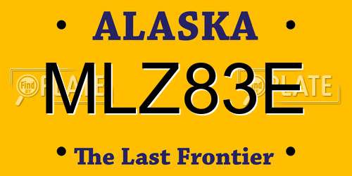 MLZ83E Alaska License Plate