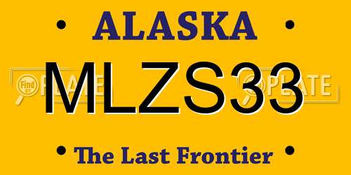 MLZS33 Alaska License Plate