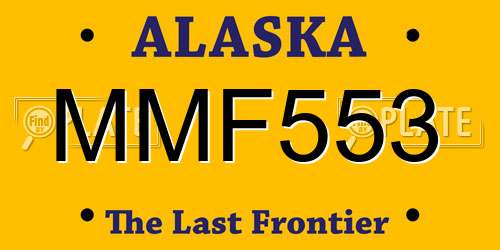 MMF553 Alaska License Plate