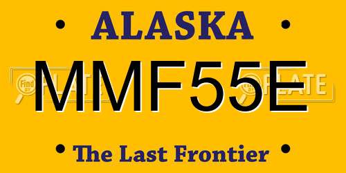 MMF55E Alaska License Plate