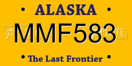 MMF583 Alaska License Plate