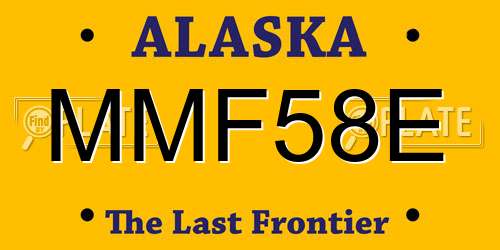 MMF58E Alaska License Plate