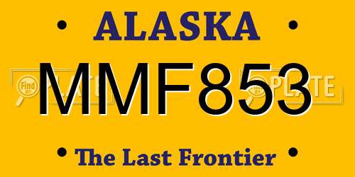 MMF853 Alaska License Plate
