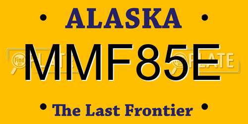 MMF85E Alaska License Plate
